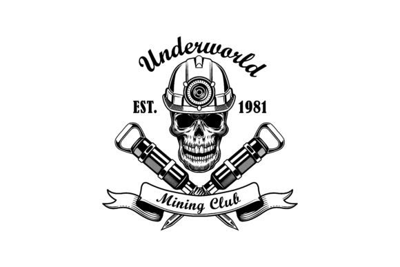 Download Skull of Coal Miner Vector Illustration. - Premium Resources