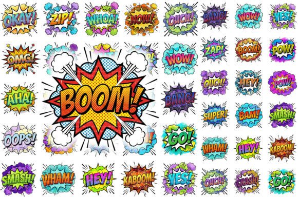 Download Retro Comic Book Speech Bubbles PNG - Comic Collection